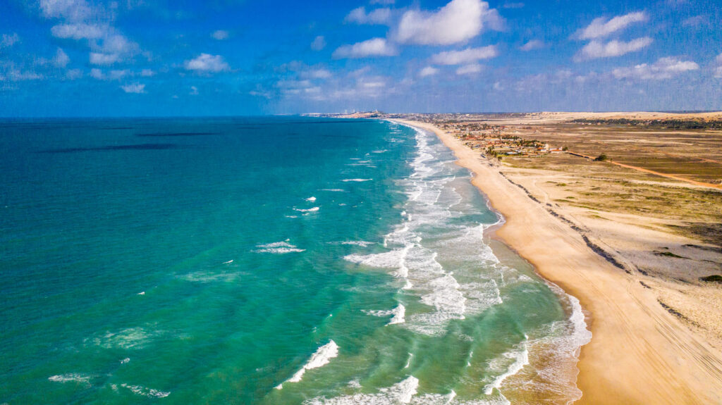 drone shot ocean view